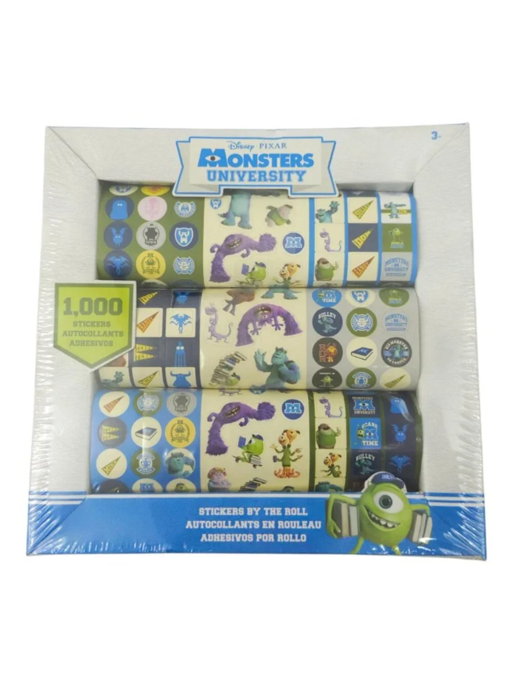 Disney Pixar Monsters University Party Favors 1000 Stickers Roll Lot of 2 Sealed